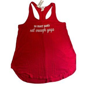 Ladies Large Yoga Tank Top "So many pants not enough yoga"